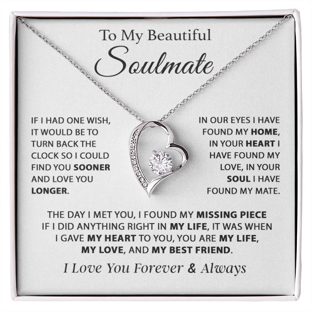To My Soulmate Necklace, Gift For Girlfriend Wife, Birthday Gifts Christmas Gifts 11_11_White