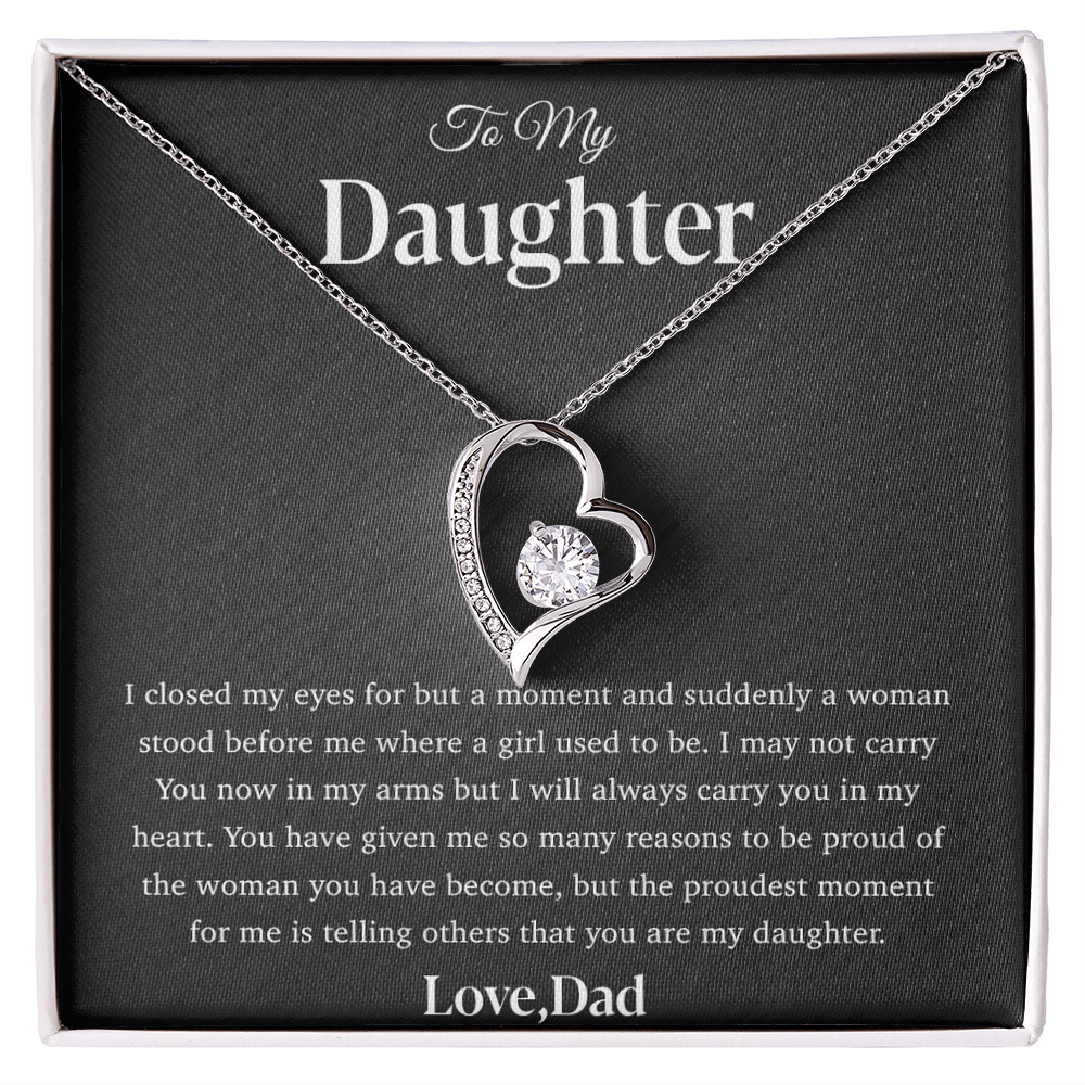 To My Daughter Necklace, Gift for Daughter from Dad, Father Daughter Necklace 28_4_Black