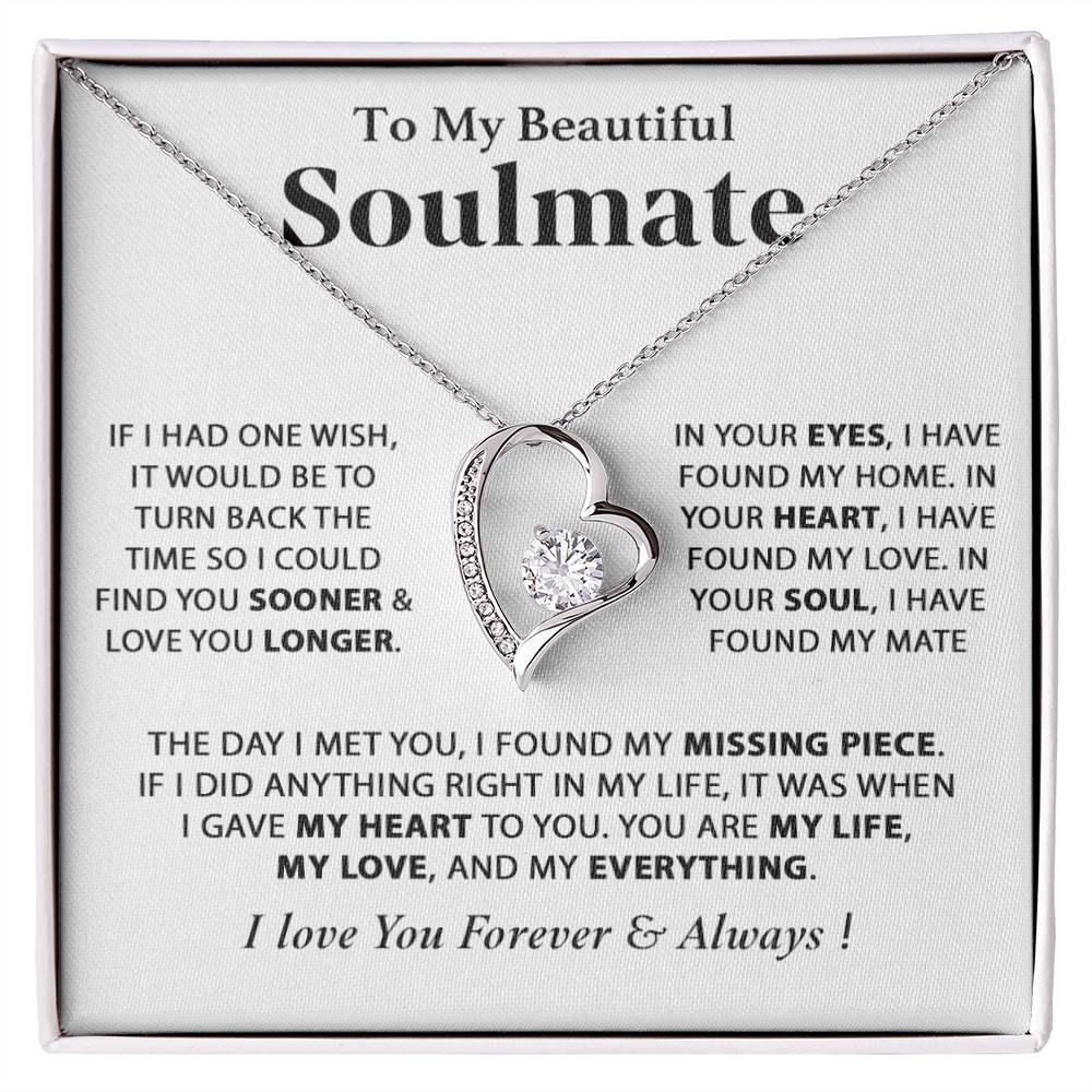 To My Soulmate Necklace, Gift for Wife, Girlfriend, Anniversary Gift,Christmas Gift