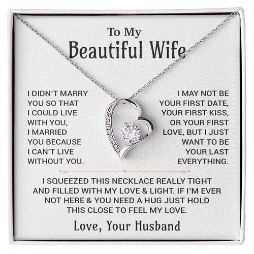 To My Beautiful Wife Necklace, Christmas Gifts For Women, Anniversary Gift For Wife