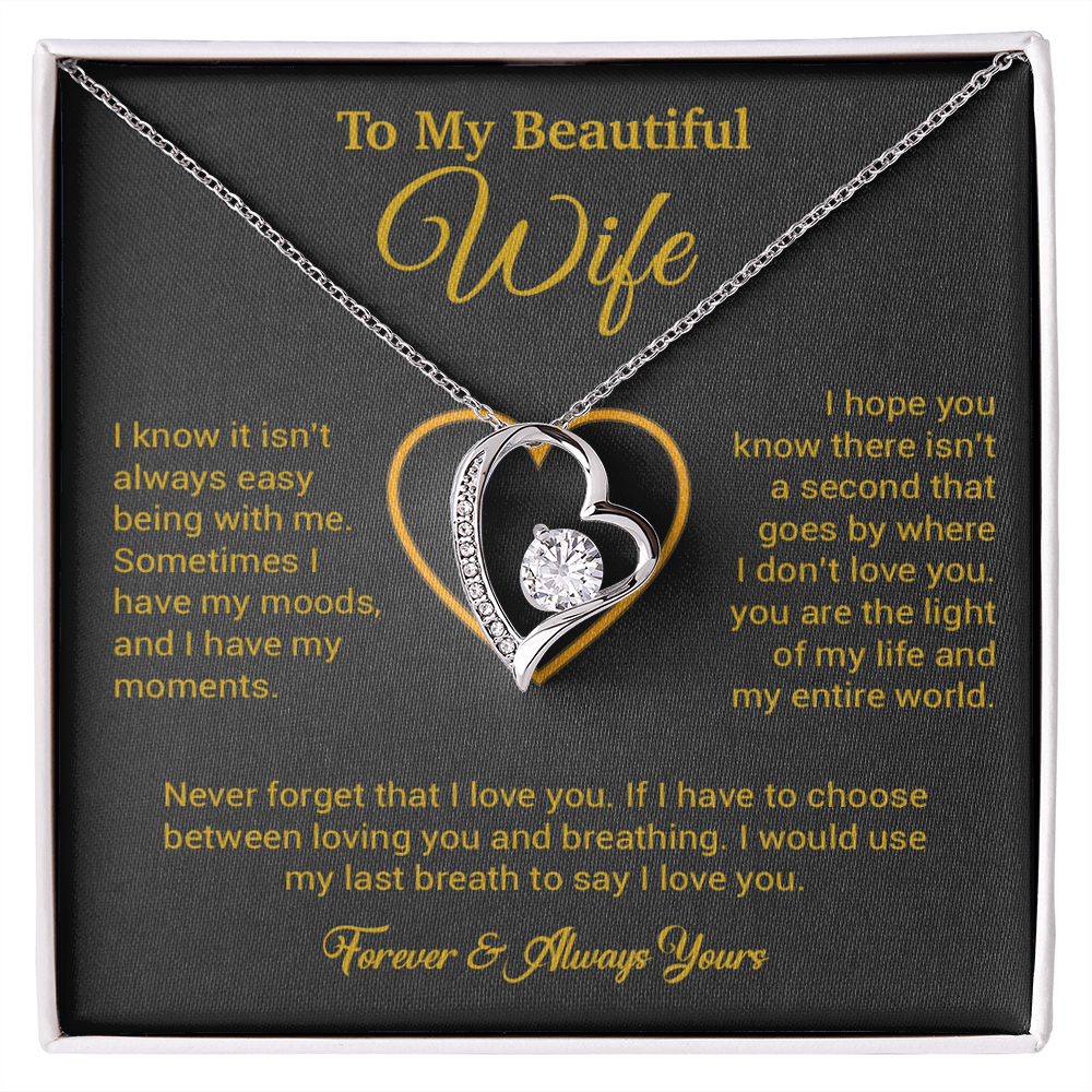 To My Wife Necklace, Gift For Wife, Anniversary Gift For Wife, Necklace For Wife 25_5_Gold
