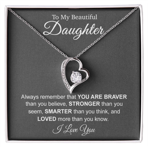 To My Beautiful Daughter Necklace, Necklace Gift for Daughter, Christmas Gift