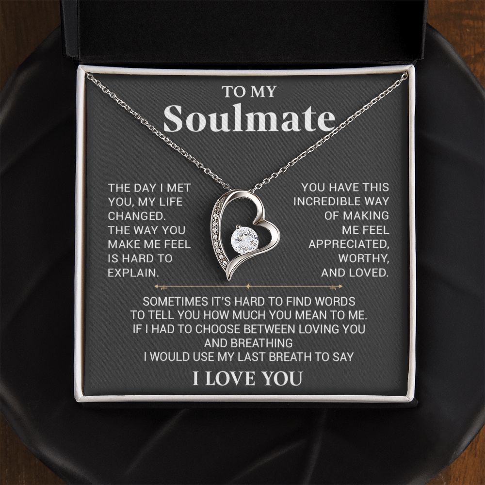 To My Soulmate Necklace, Anniversary Gift, Birthday Gift For Wife From Husband