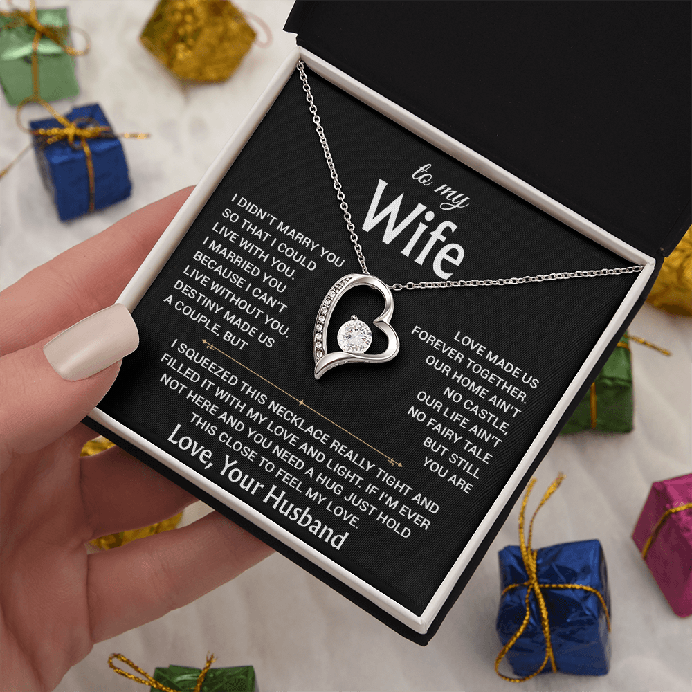 To My Wife Necklace, Christmas Gifts For Women, Anniversary Gift For Wife 17_12_Black