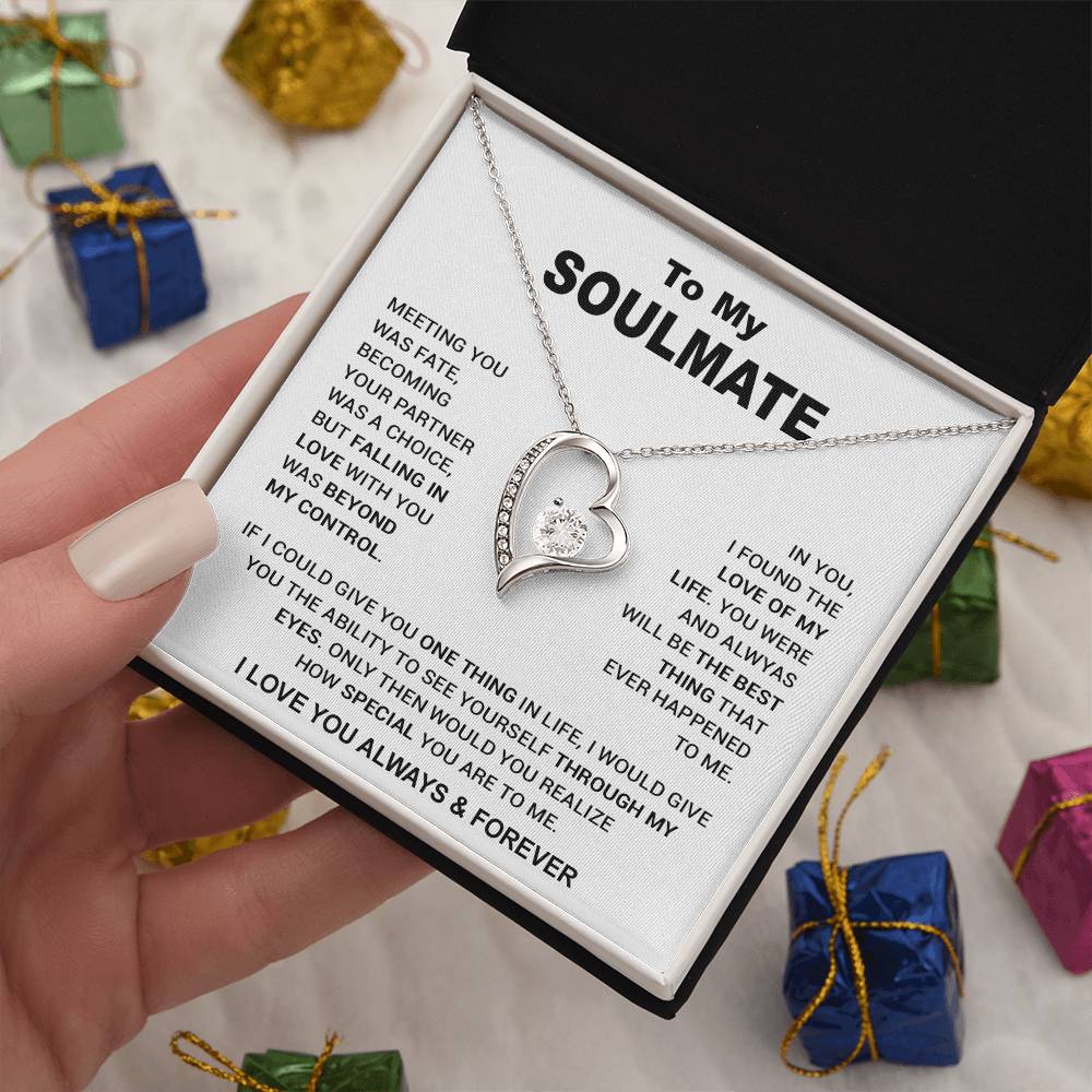 To My Soulmate Necklace, Soulmate Gift, Gift For Girlfriend, Christmas Gift 10_12_White