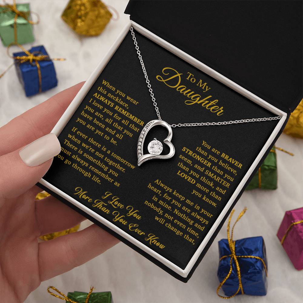 To My Daughter Necklace, Daughter Father Necklace, Daughter Gift From Dad, Mom 15_11_Or