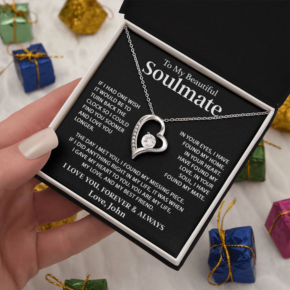 Custom To My Soulmate Necklace Gift For Girlfriend Wife Birthday Gifts Christmas Gifts