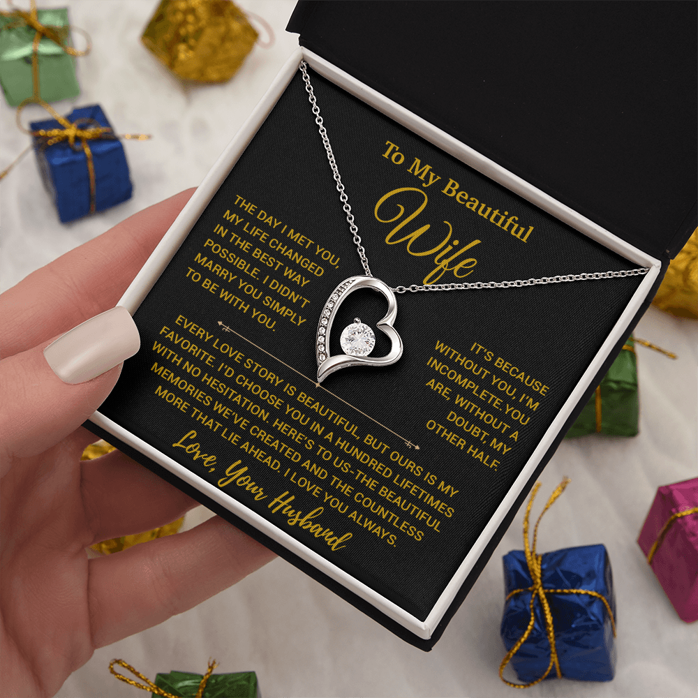To My Wife Necklace, Vanlentines Gifts For Women, Anniversary Gift For Wife 29_12_Gold