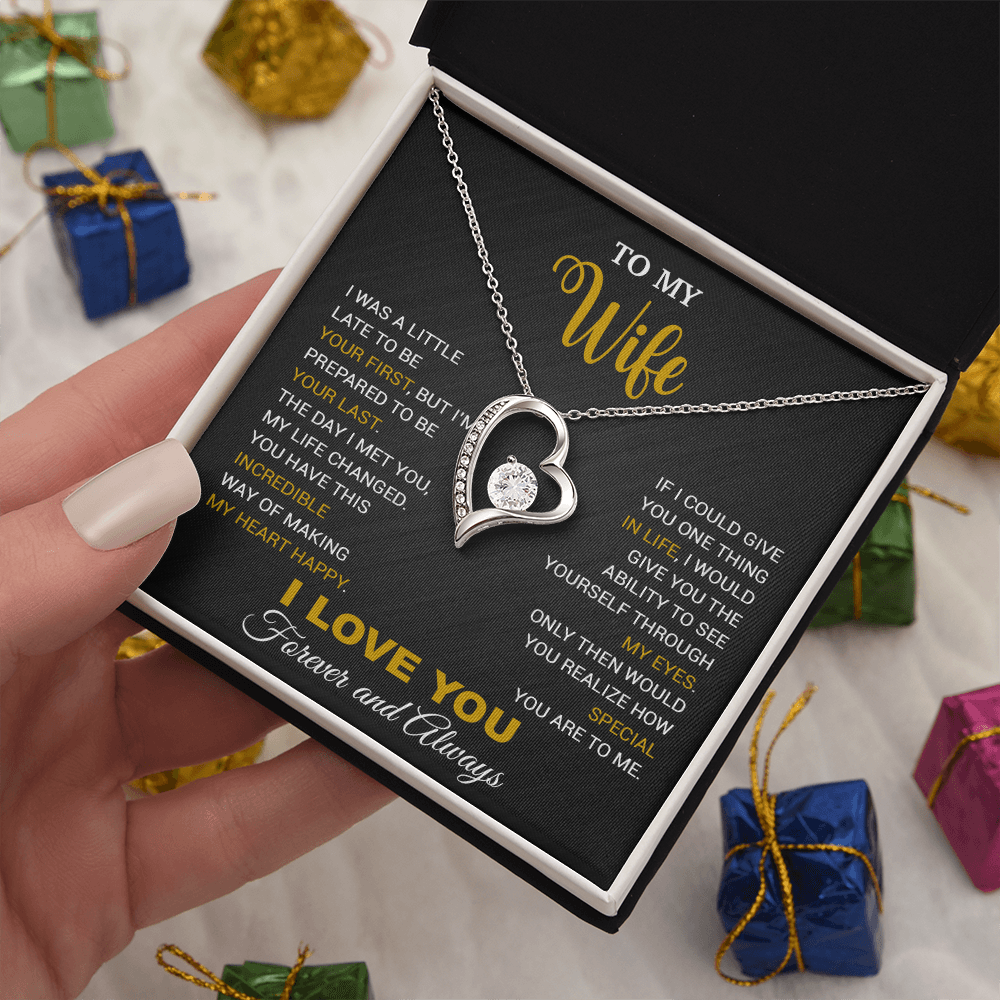 To My Wife Necklace, Gift For Wife, Anniversary Gift For Wife, Necklace For Wife 15_5_Black