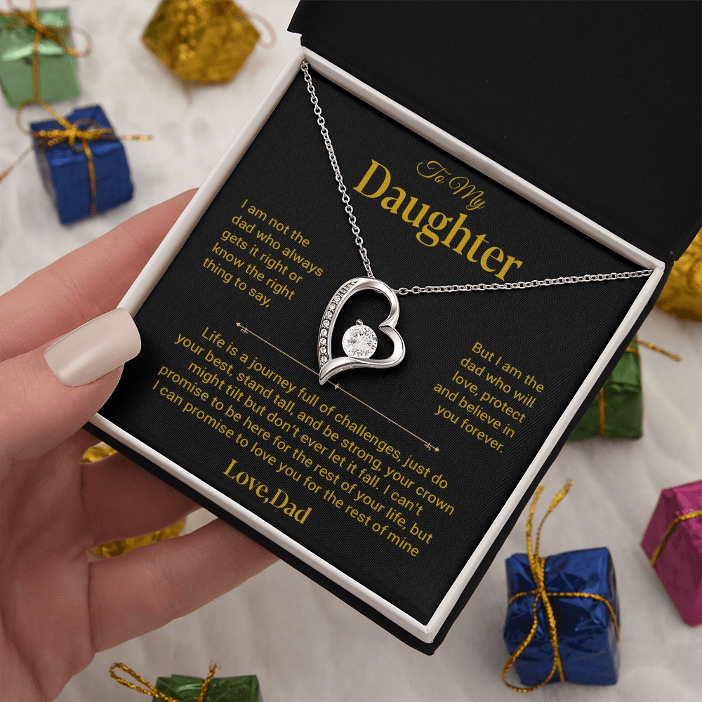 To My Daughter Necklace, Gift for Daughter from Dad, Father Daughter Necklace 25_12_Gold