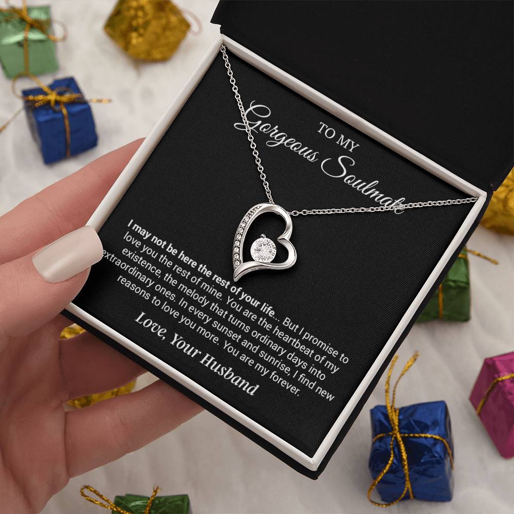 To My Gorgeous Soulmate Necklace, Girlfriend,  Anniversary Gift, Valentine's Gift for Wife