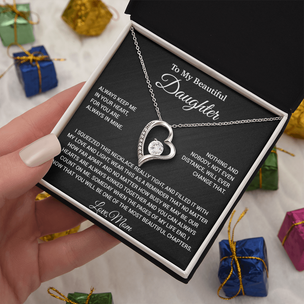 To My Daughter Necklace, Daughter Mother Necklace, Daughter Gift From Mom 9_6_Black