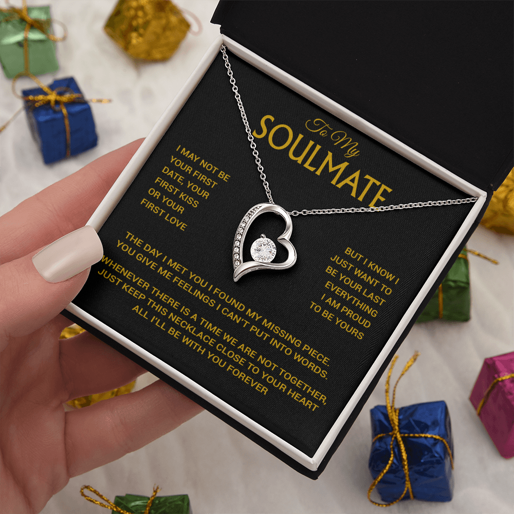 To My Soulmate Necklace, Soulmate Gift, Gift For Girlfriend, Valentines Gift 14_2_Gold