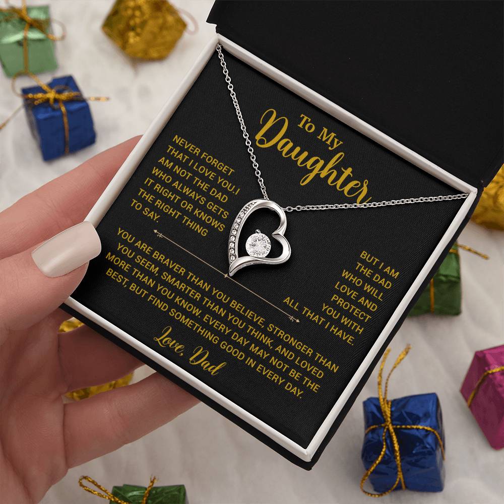 To My Daughter Necklace, Gift for Daughter from Dad, Father Daughter Necklace 2_6_Gold