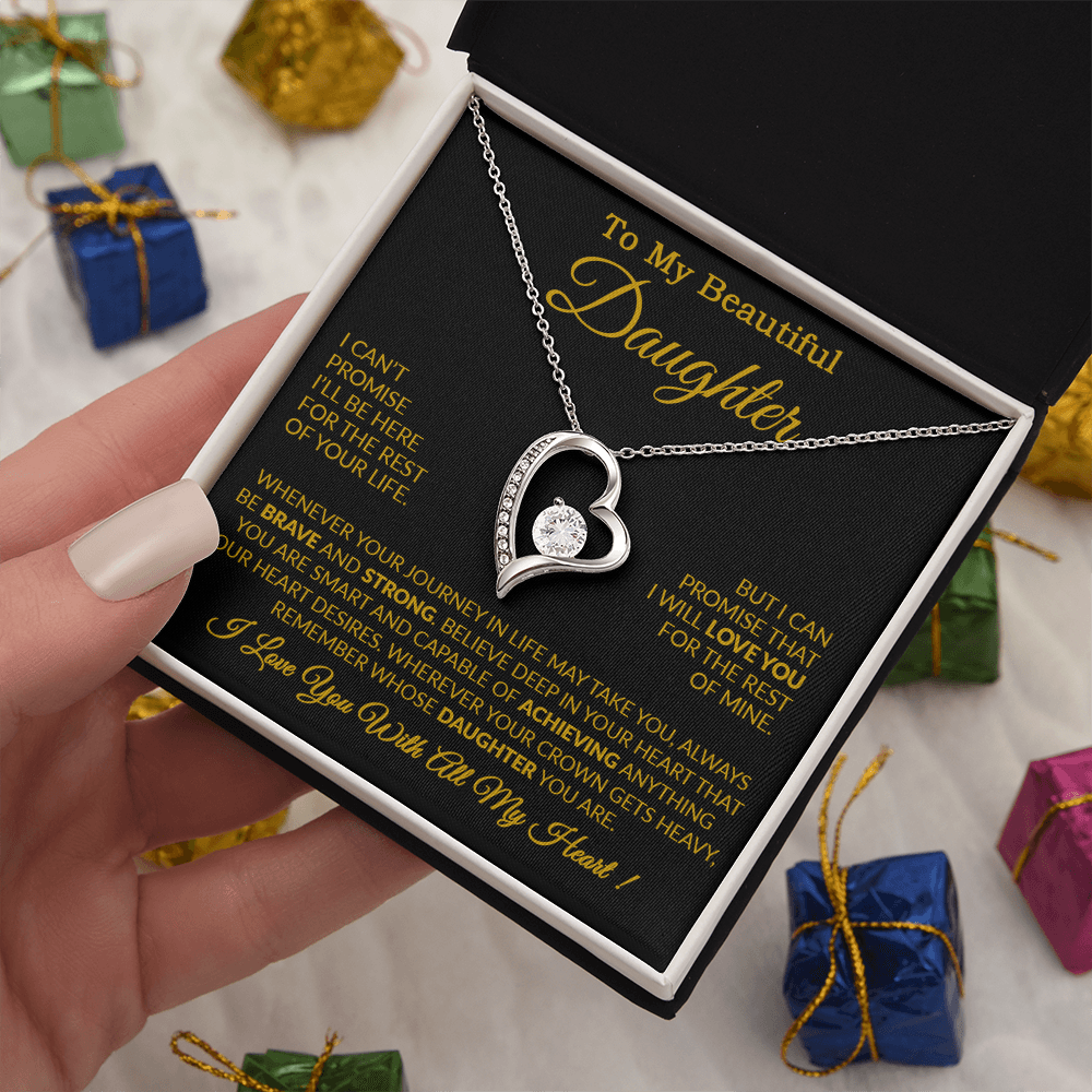 To My Daughter Necklace Gift From Dad, Daughter Gift, Father Daughter Necklace 16_9_Gold
