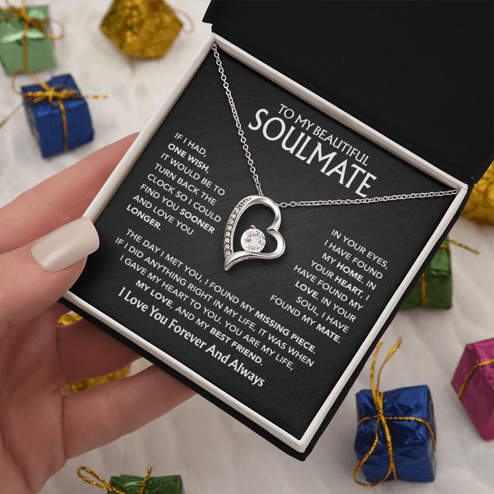 To My Soulmate Necklace, Gift For Soulmate, Anniversary Gift, Birthday Gift 3_5_Black