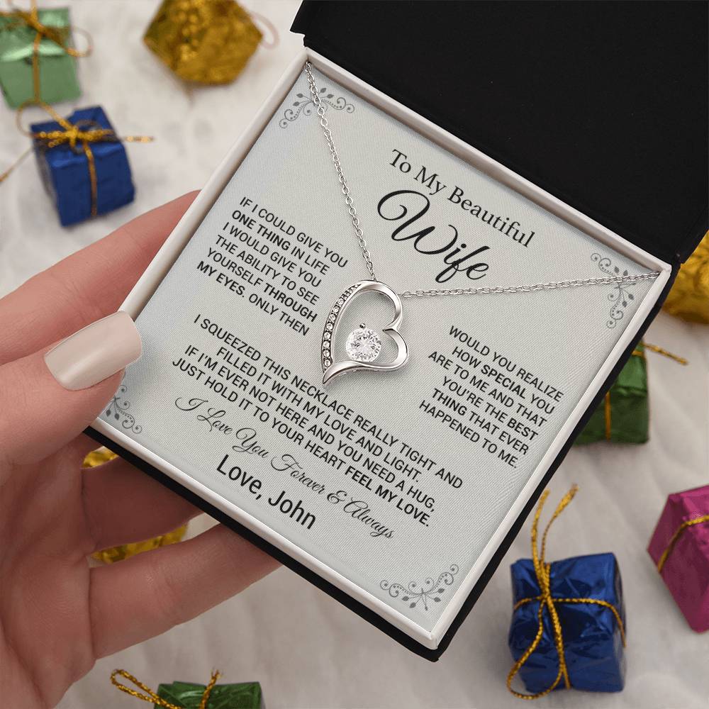 Custom To My Wife Necklace, Birthday Gift For Her, Wife Necklace, Christmas Gift