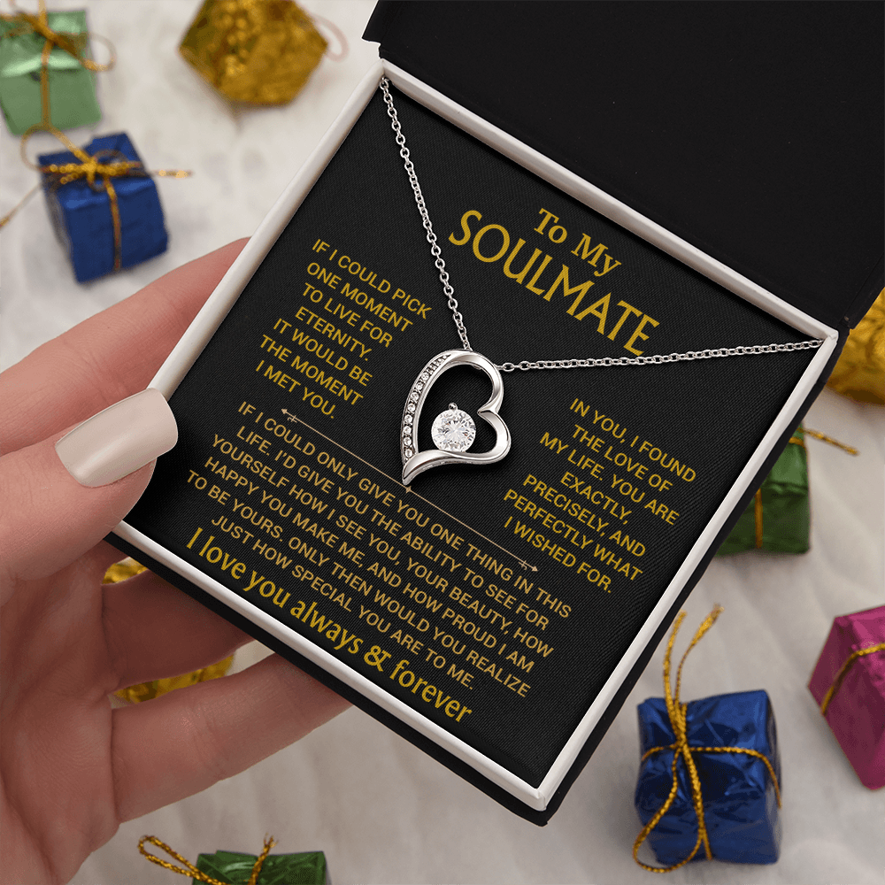 To My Soulmate Necklace, Soulmate Gift, Gift For Girlfriend, Christmas Gift 27_8_Gold