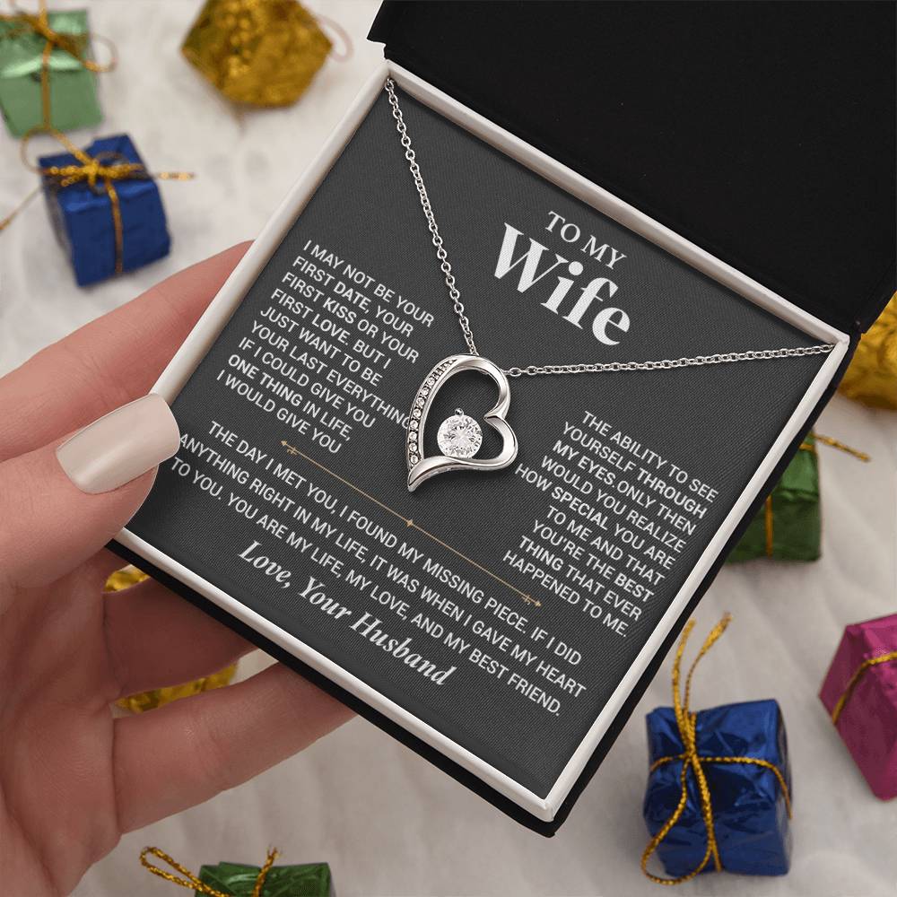 To My Wife Necklace, Christmas Gift For Wife, Christmas Gifts For Her, Wife Gift_ Gray