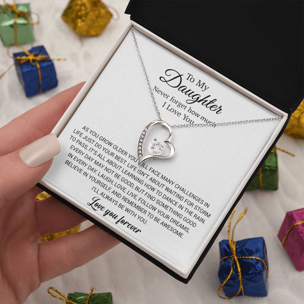 To My Daughter Necklace, Daughter Mother Necklace, Daughter Gift From Mom 29_11_White