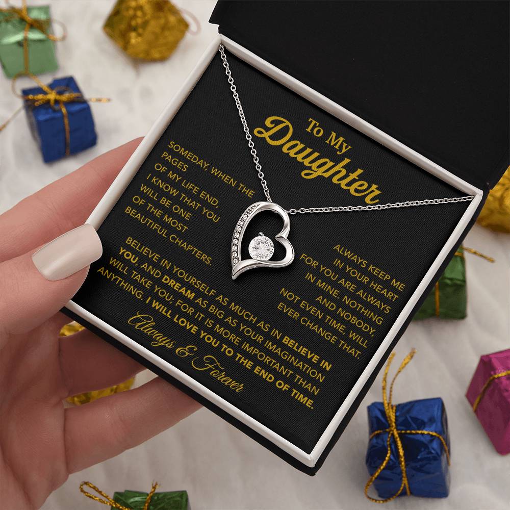 To My Daughter Necklace, Gift for Daughter from Dad, Father Daughter Necklace 12_6_Gold