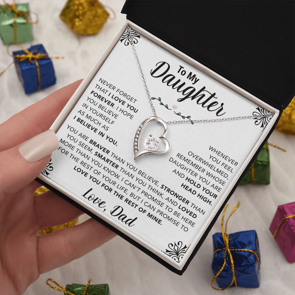 To My Daughter Necklace, Gift for Daughter from Dad, Father Daughter Necklace 30_11