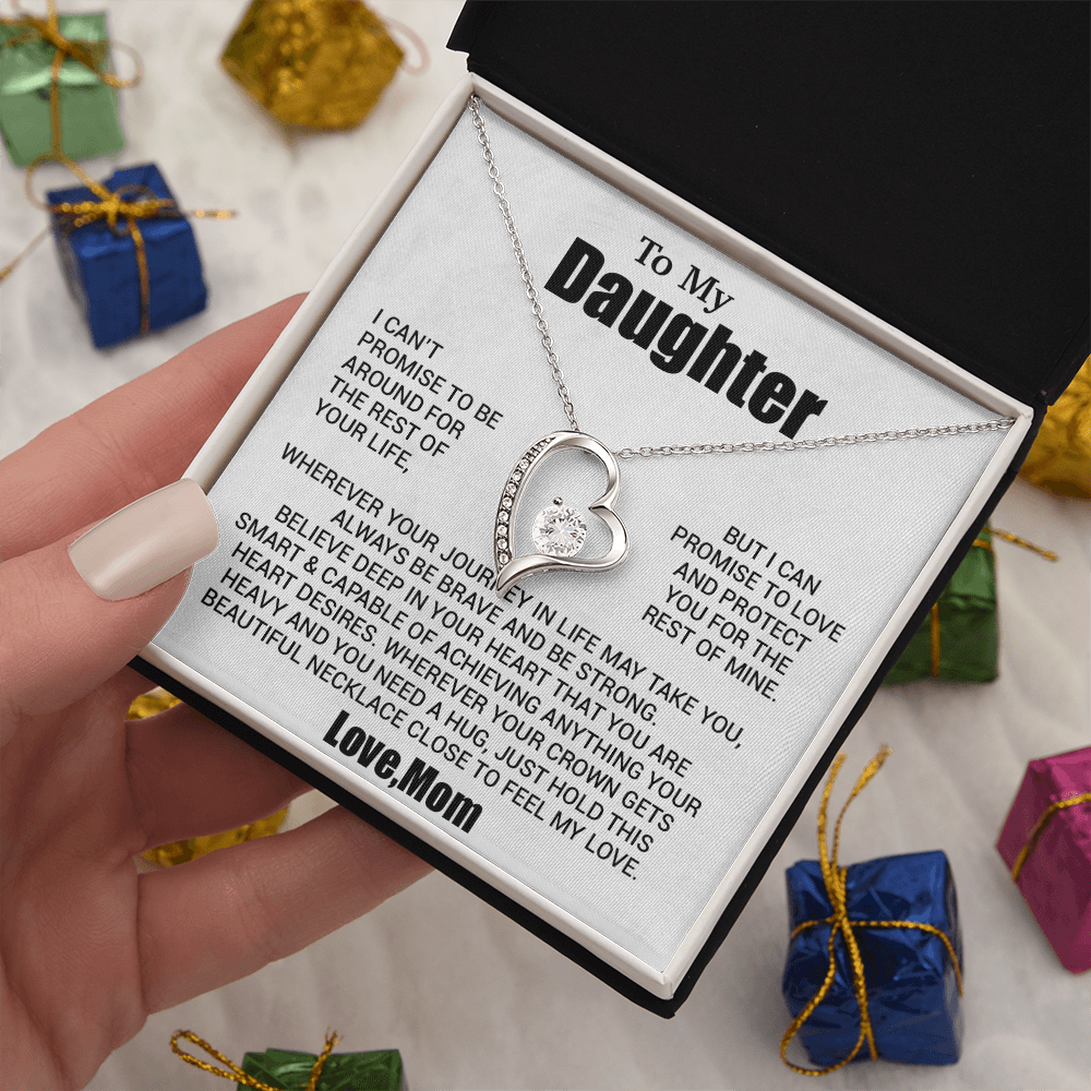 To My Daughter Necklace, Daughter Mother Necklace, Daughter Gift From Mom 24_8_White