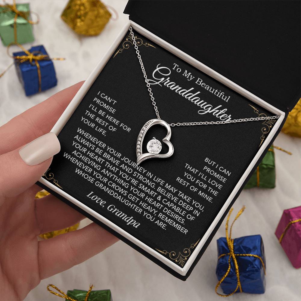 To My Granddaughter Necklace, Xmas Birthday Gift For Granddaughter From Grandpa