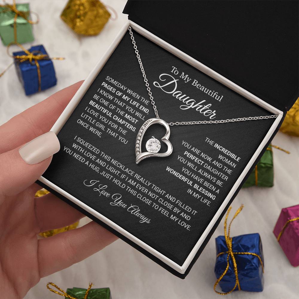 To My Daughter Necklace, Daughter Father Necklace, Daughter Gift From Dad 4_6_Black