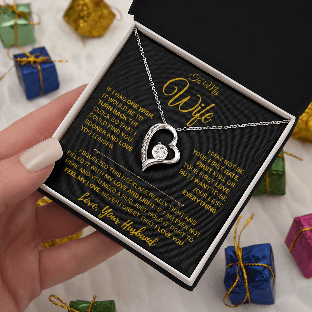 To My Wife Necklace, Gift For Wife, Anniversary Gift For Wife, Christmas Gift 14_2_Gold