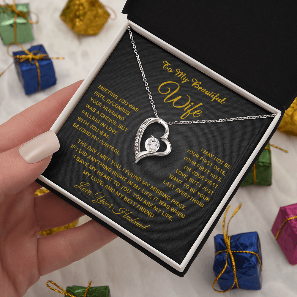 To My Wife Necklace, Gift For Wife, Anniversary Gift For Wife, Necklace For Wife 3_5_Gold