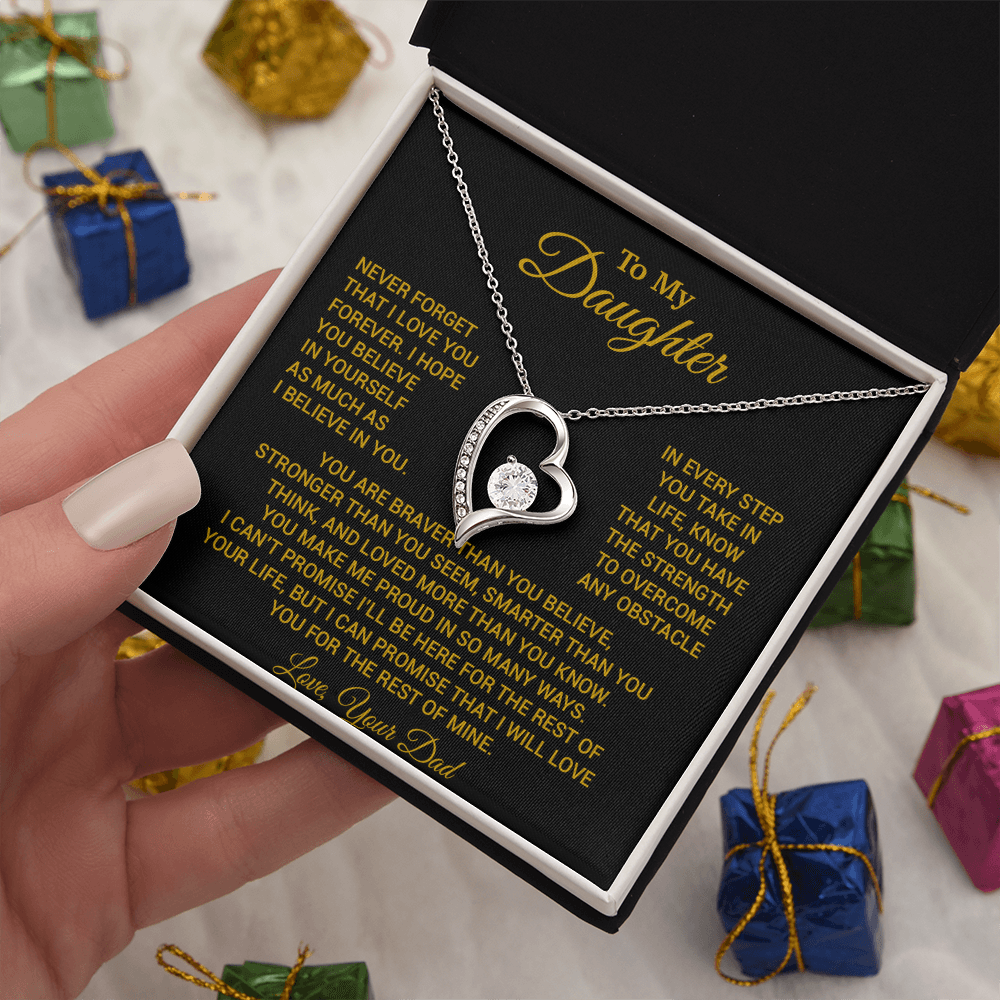 To My Daughter Necklace, Daughter Father Necklace, Daughter Gift From Dad 24_8_Gold
