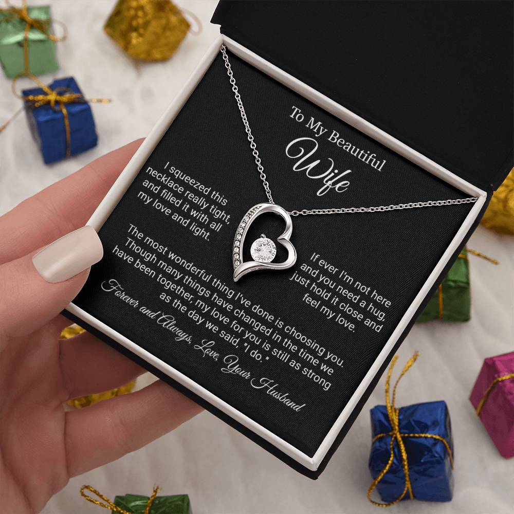 To My Wife Necklace, Gift For Wife, Valentine Day Gift, Birthday Gift_Black