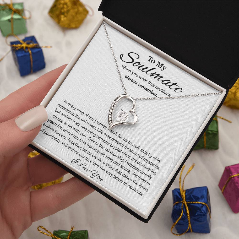 To My Soulmate Necklace, Anniversary Gift, Sentimental Gift, Soulmate Gift, Christmas Gift_White