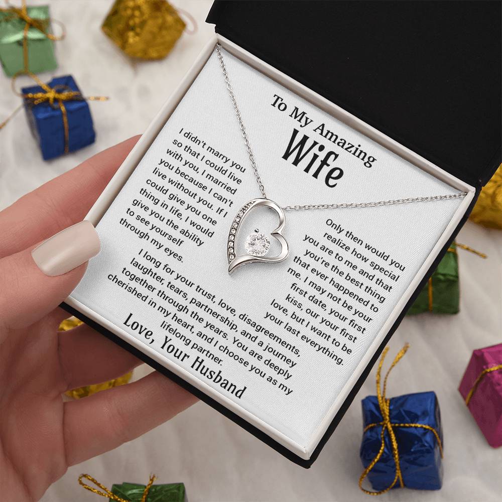 To My Amazing Wife Necklace, Christmas Gifts For Women, Anniversary Gift For Wife