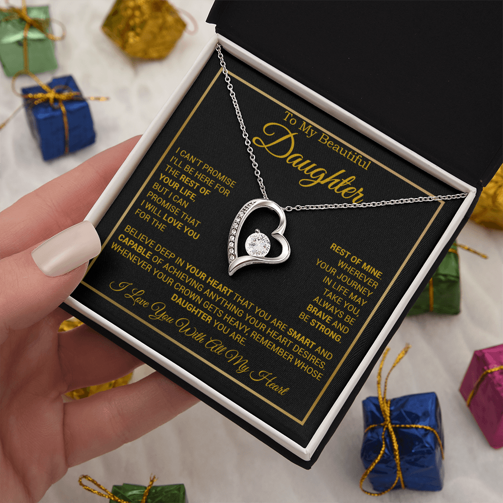 To My Daughter Necklace, Gift for Daughter from Dad And Mom Daughter_Gold