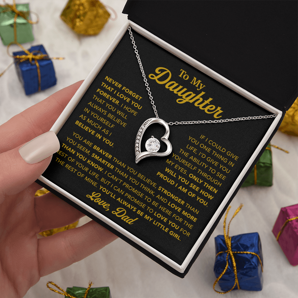 To My Daughter Necklace, Gift for Daughter from Dad, Father Daughter Necklace 21_1_Gold