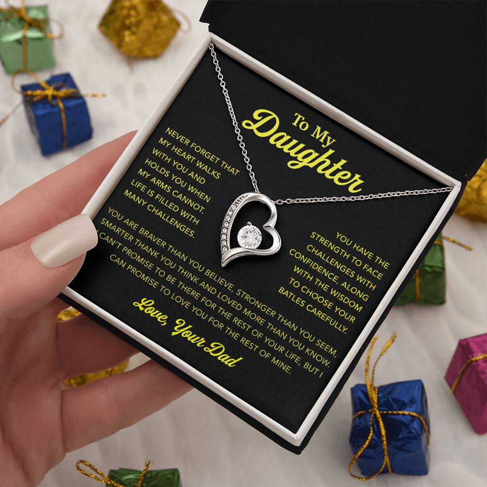 To My Daughter Necklace, Gift for Daughter from Dad, Father Daughter Necklace 3_12_gold