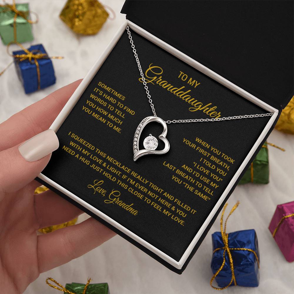 To My Granddaughter Necklace, Xmas Birthday Gift For Granddaughter from Grandma 1_11_Gold