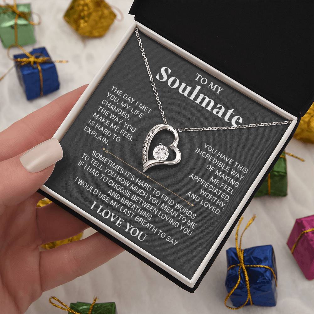To My Soulmate Necklace, Anniversary Gift, Birthday Gift For Wife From Husband