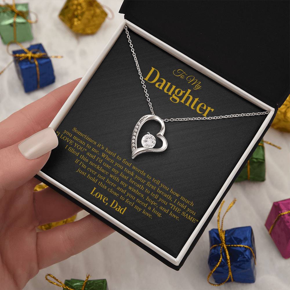 To My Daughter Necklace, Gift for Daughter from Dad, Father Daughter Necklace 14_4_Gold
