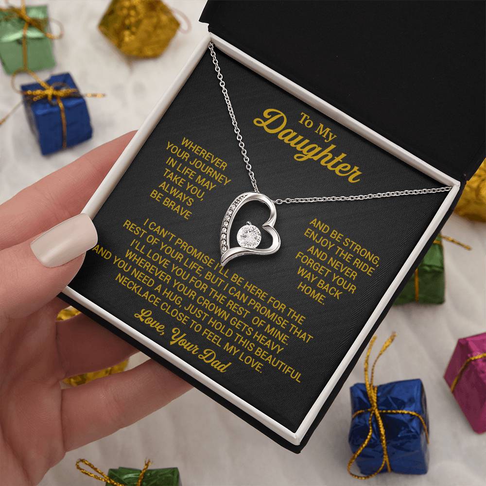 To My Daughter Necklace, Daughter Father Necklace, Daughter Gift From Dad 2_8_Gold