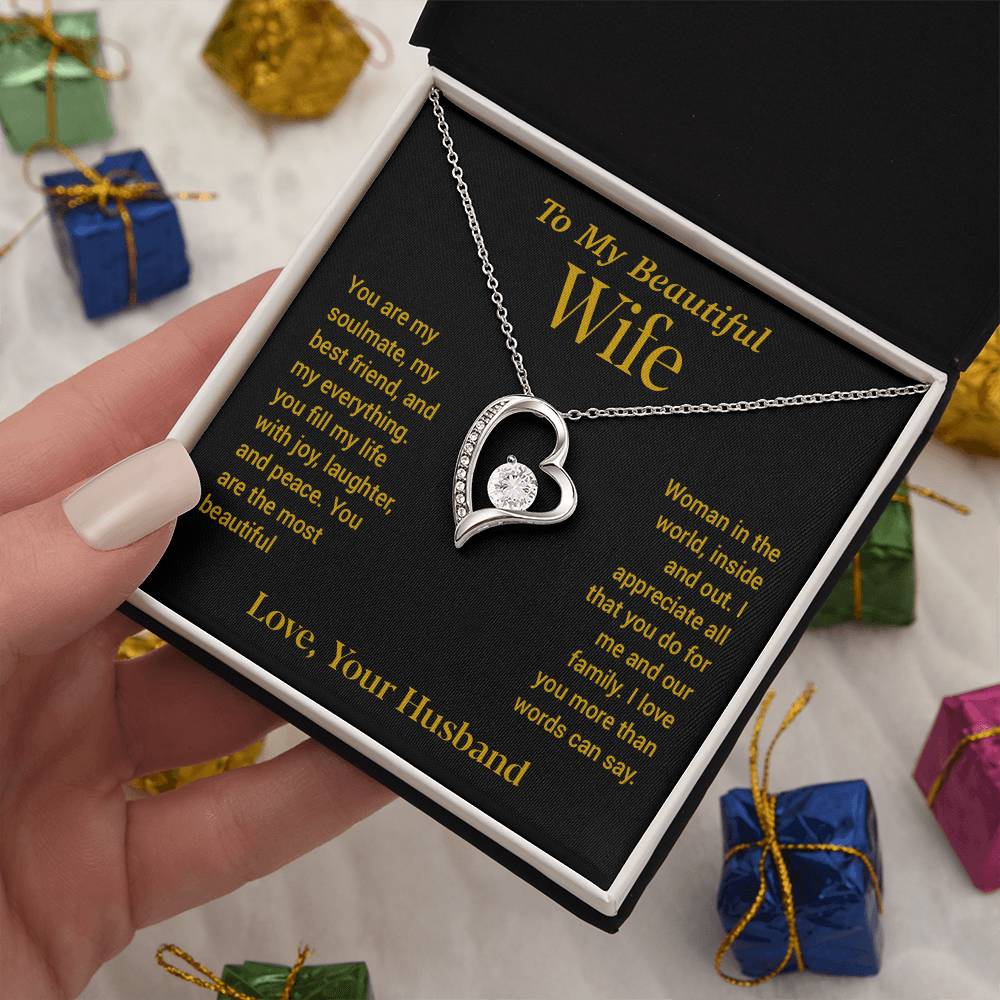 To My Wife Necklace, Gift For Wife, Anniversary Gift For Wife, Christmas Gift 22_11_Gold