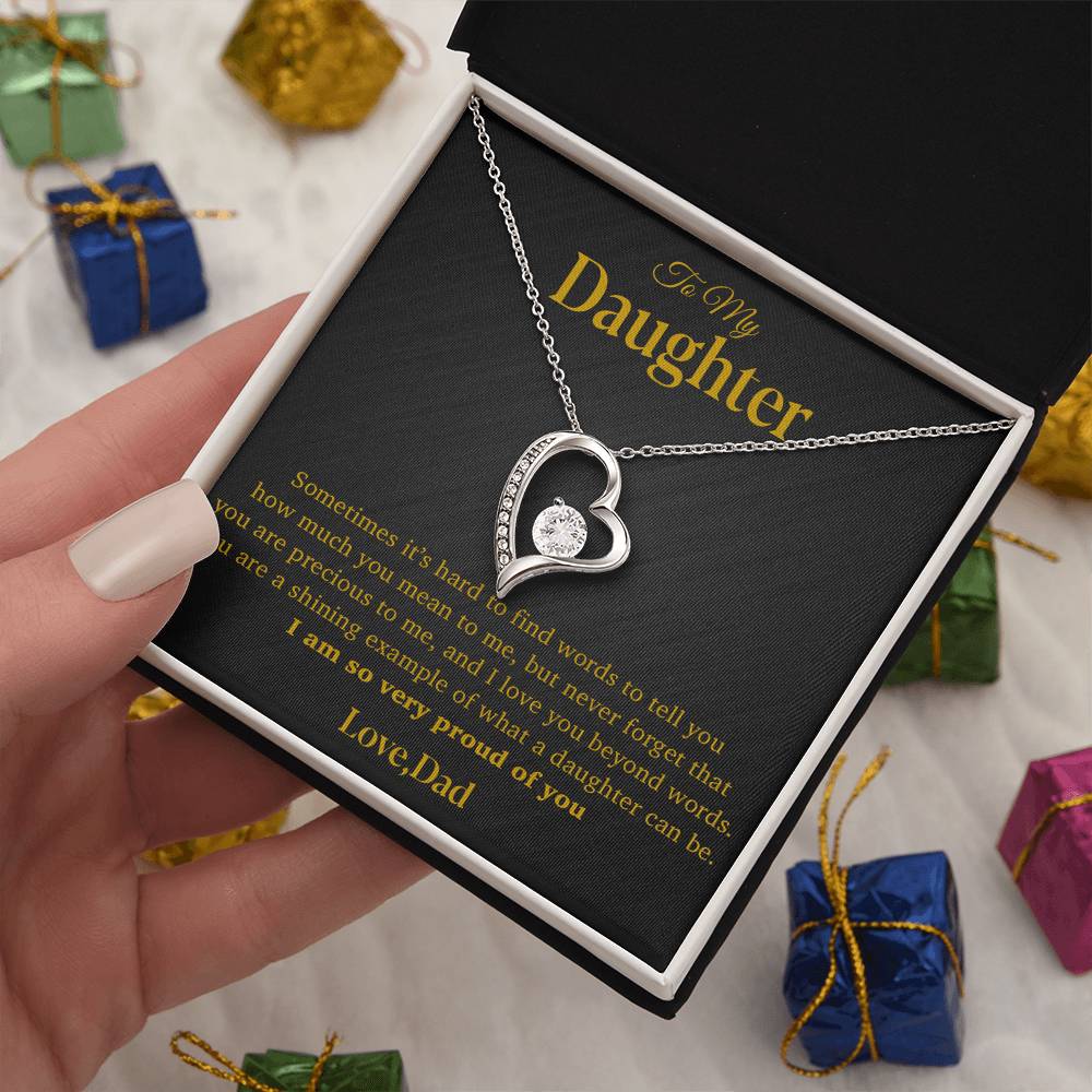 To My Daughter Necklace, Gift for Daughter from Dad, Father Daughter Necklace 12_4_Gold