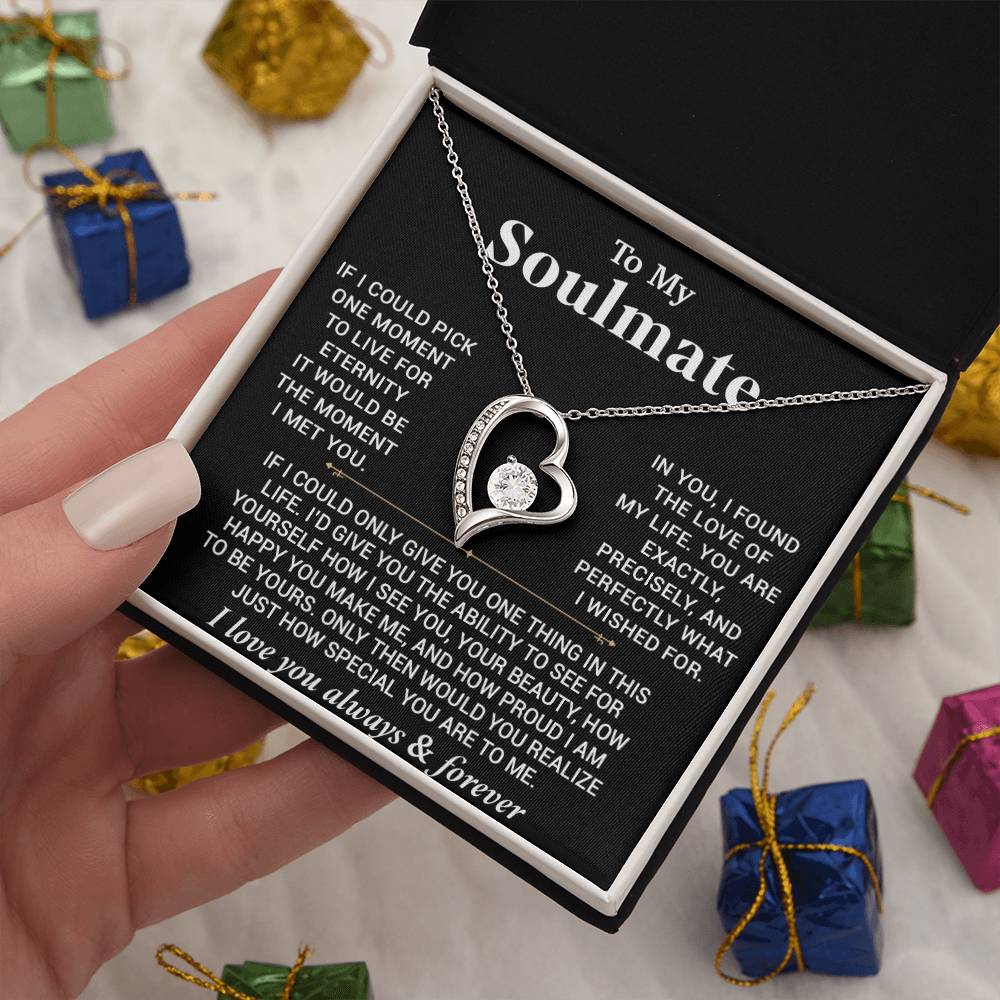 To My Soulmate Necklace Gift For Wife Girlfriend Birthday Anniversary Christmas