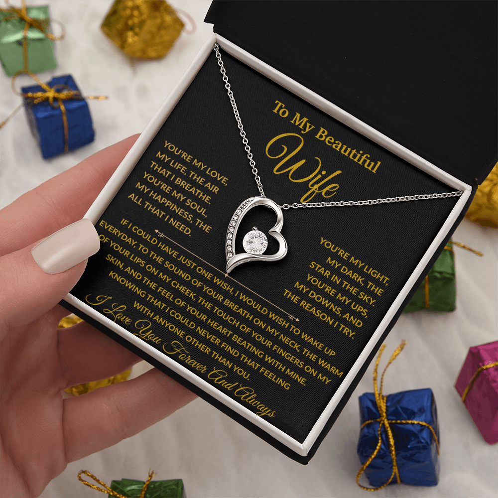 To My Wife Necklace, Christmas Gifts For Women, Anniversary Gift For Wife 8_9_Gold