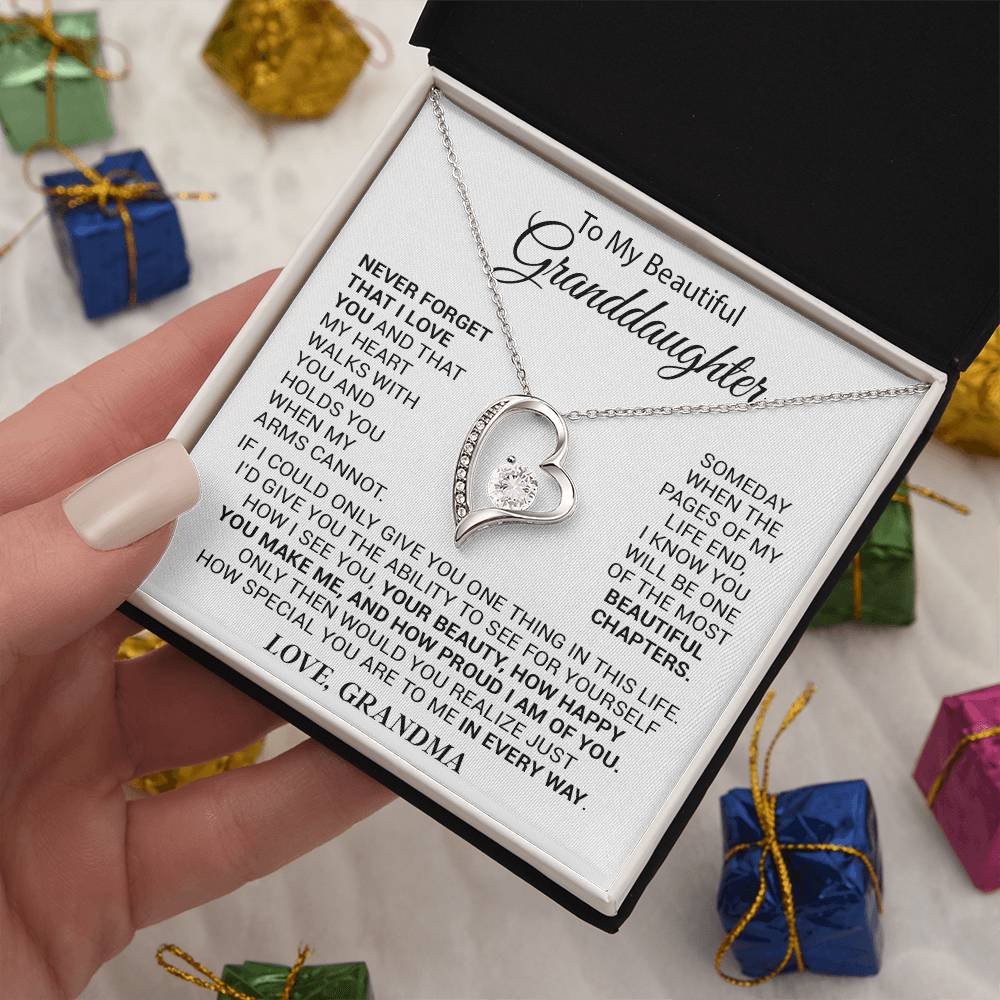 To My Granddaughter Necklace, Gift For Your Granddaughter, Christmas,Anniversary
