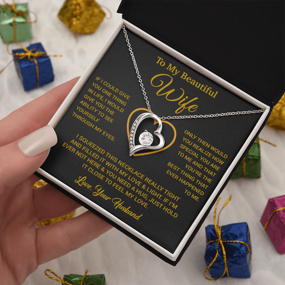 To My Wife Necklace, Gift For Wife, Anniversary Gift For Wife, Necklace For Wife 26_5_Gold