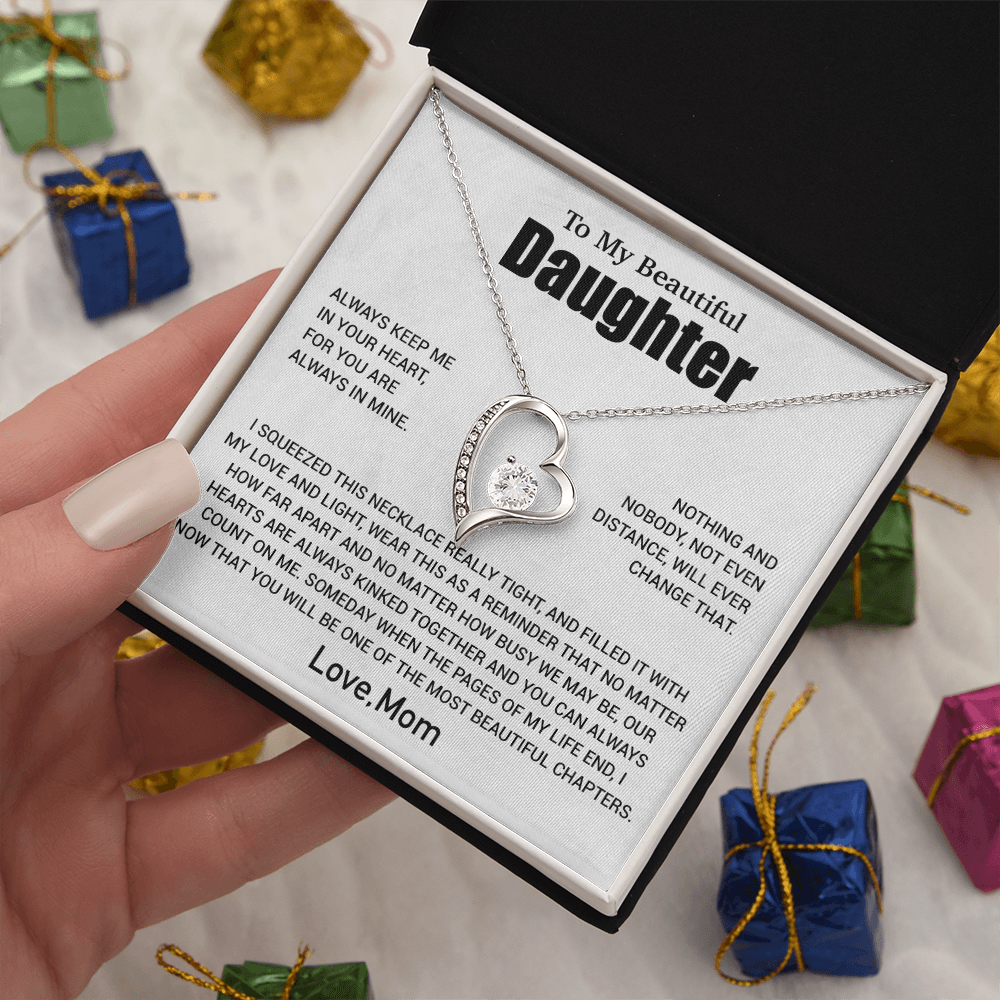 To My Daughter Necklace, Daughter Mother Necklace, Daughter Gift From Mom 2_6_White