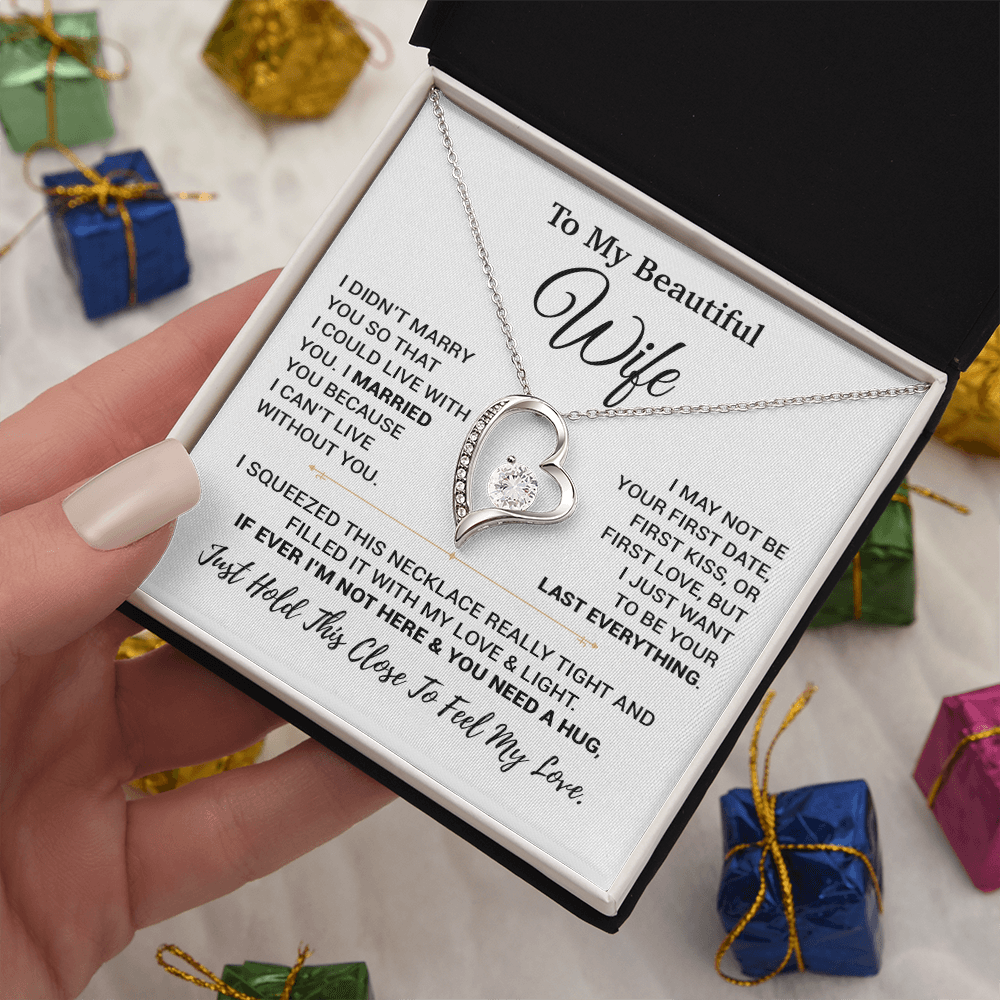 To My Wife Necklace, Christmas Gifts For Women, Anniversary Gift For Wife 7_9_White